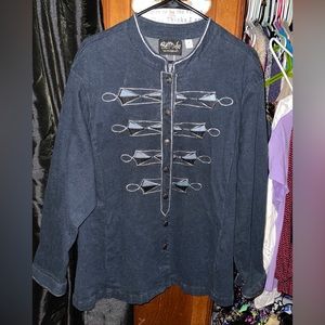 Bob Mackie wearable art denim top/jacket